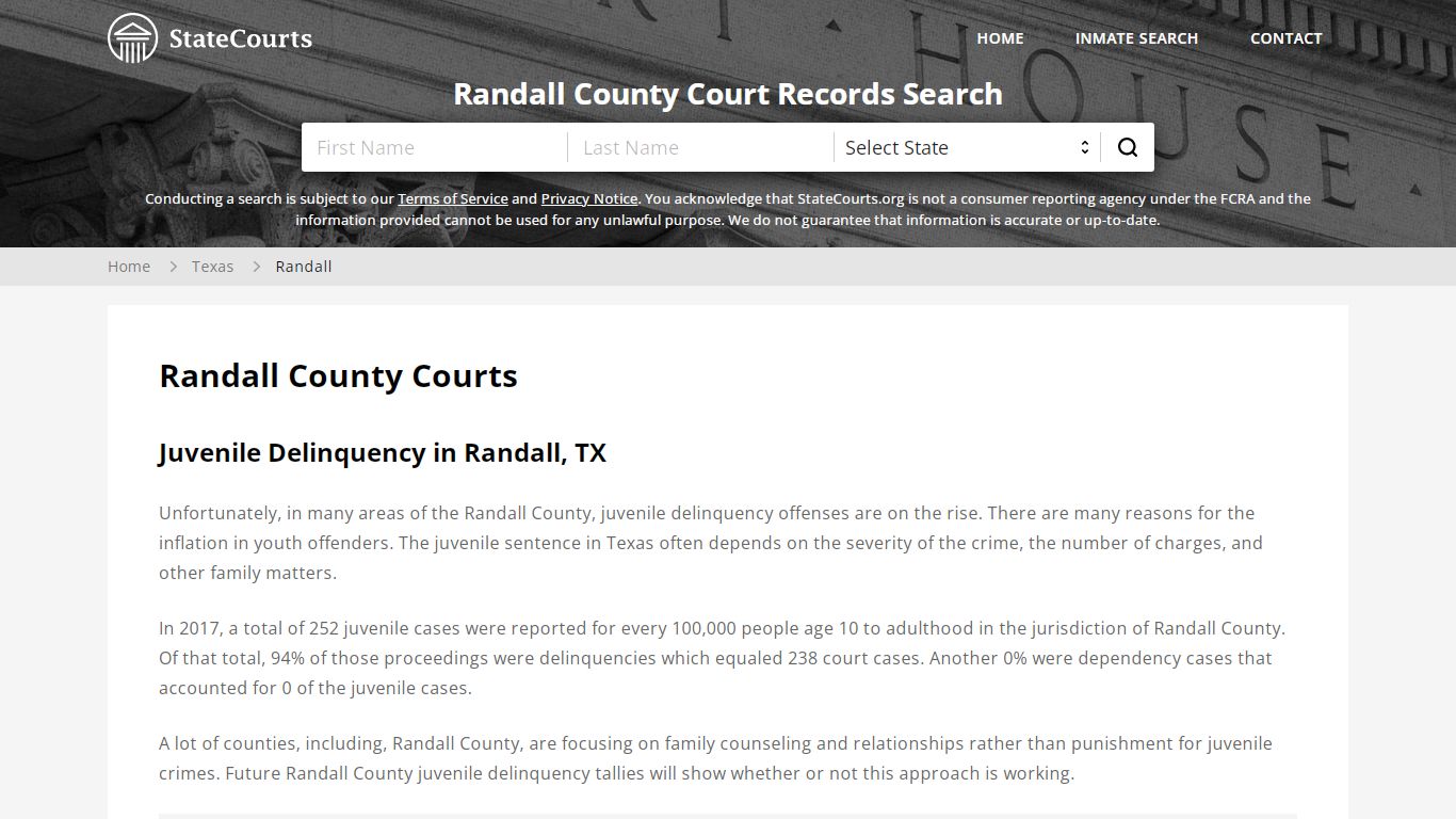 Randall County, TX Courts - Records & Cases - StateCourts